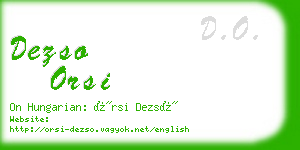 dezso orsi business card